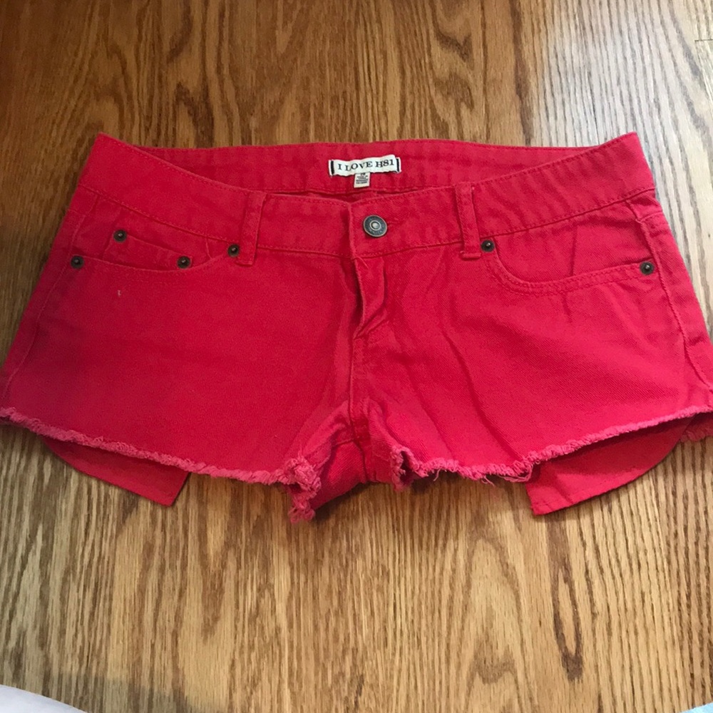 I LOVE H81 denim shorts